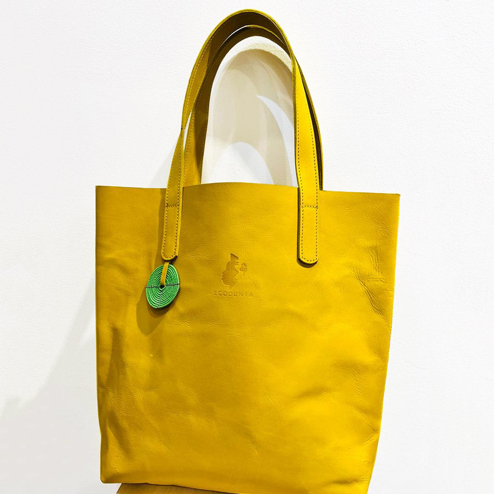 Tsavo - Everyday Leather Tote - Yellow
