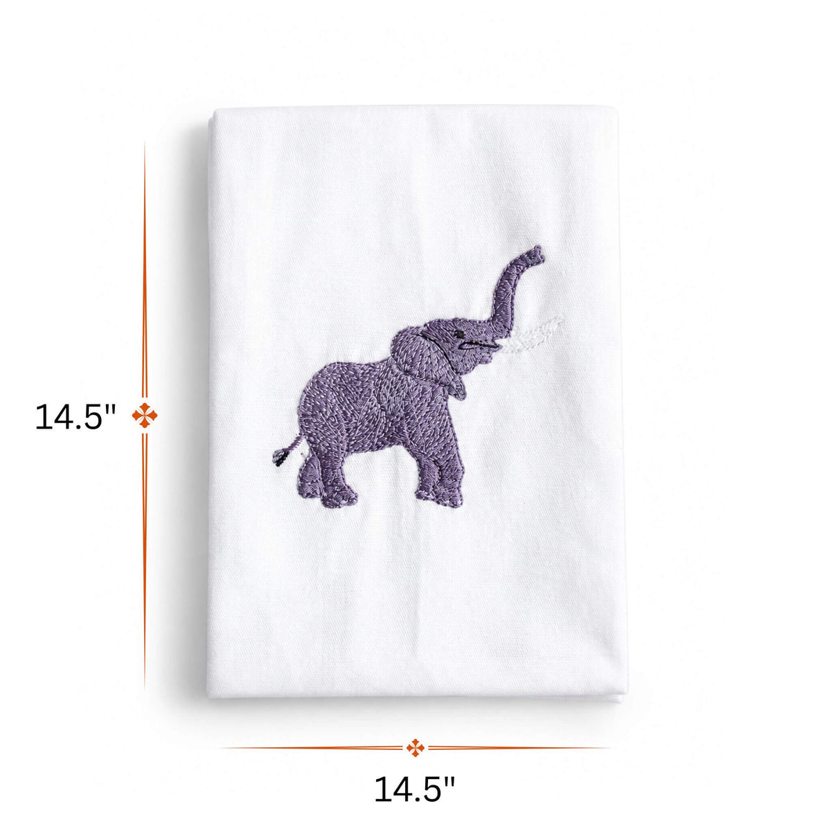 Baby Elephant Embroidered Cotton Napkins - Handmade 