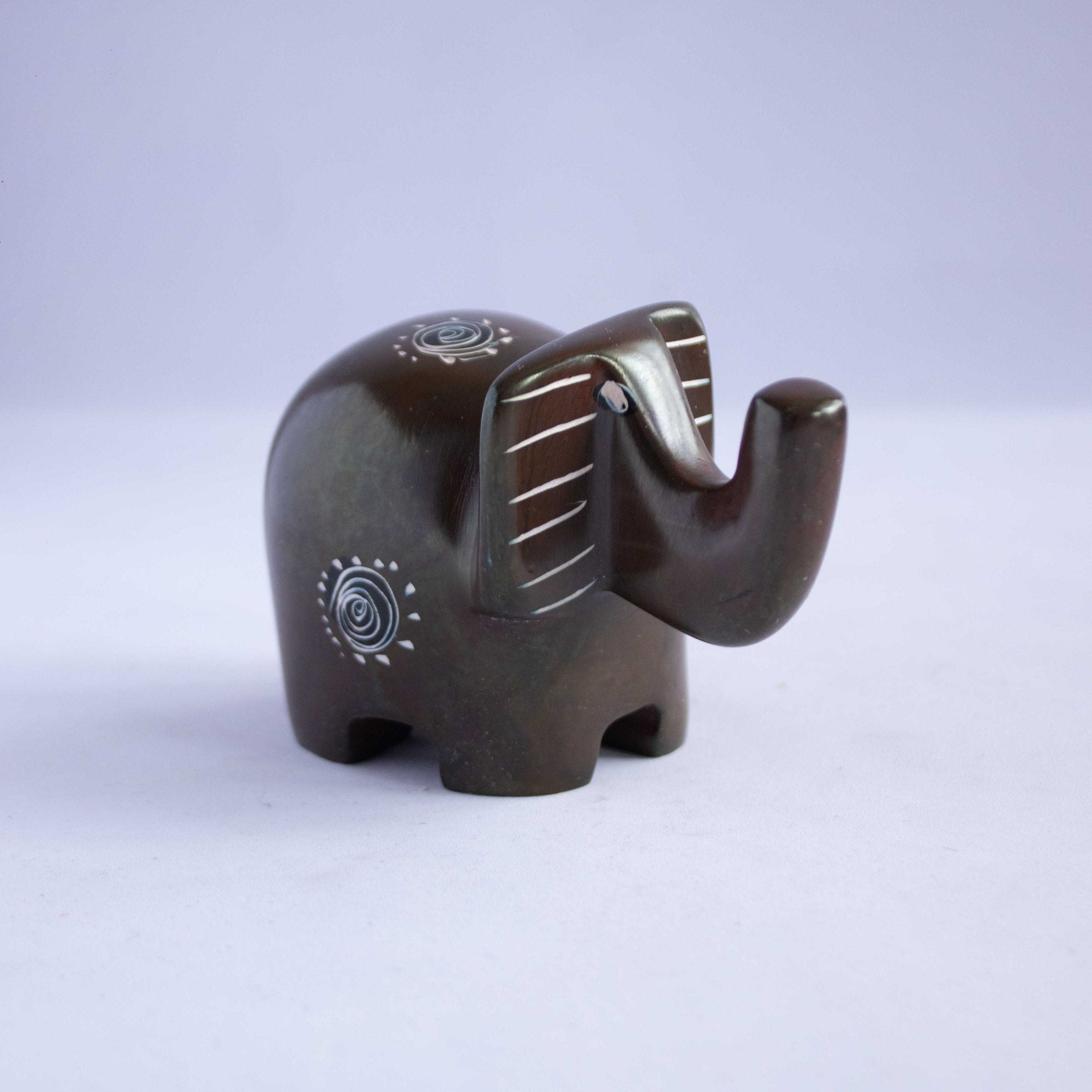 Hand Carved Elephant Soapstone Sculpture