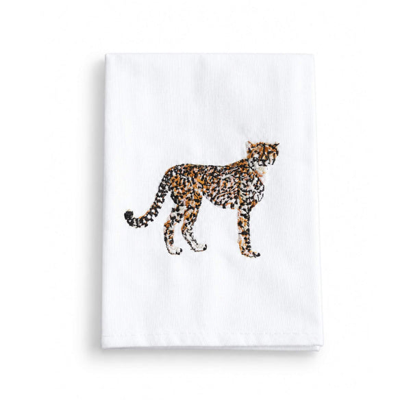 African Wildlife Embroidered Cotton Napkins - Handmade #animals_cheetah