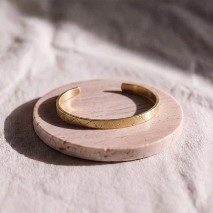 Engraved Brass Cuff Bracelet | Rubi Ecodunia