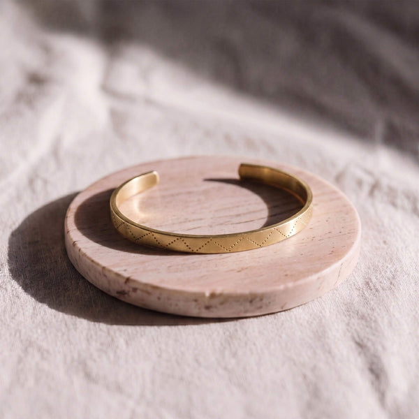 Engraved Brass Cuff Bracelet | Rubi EcoDunia