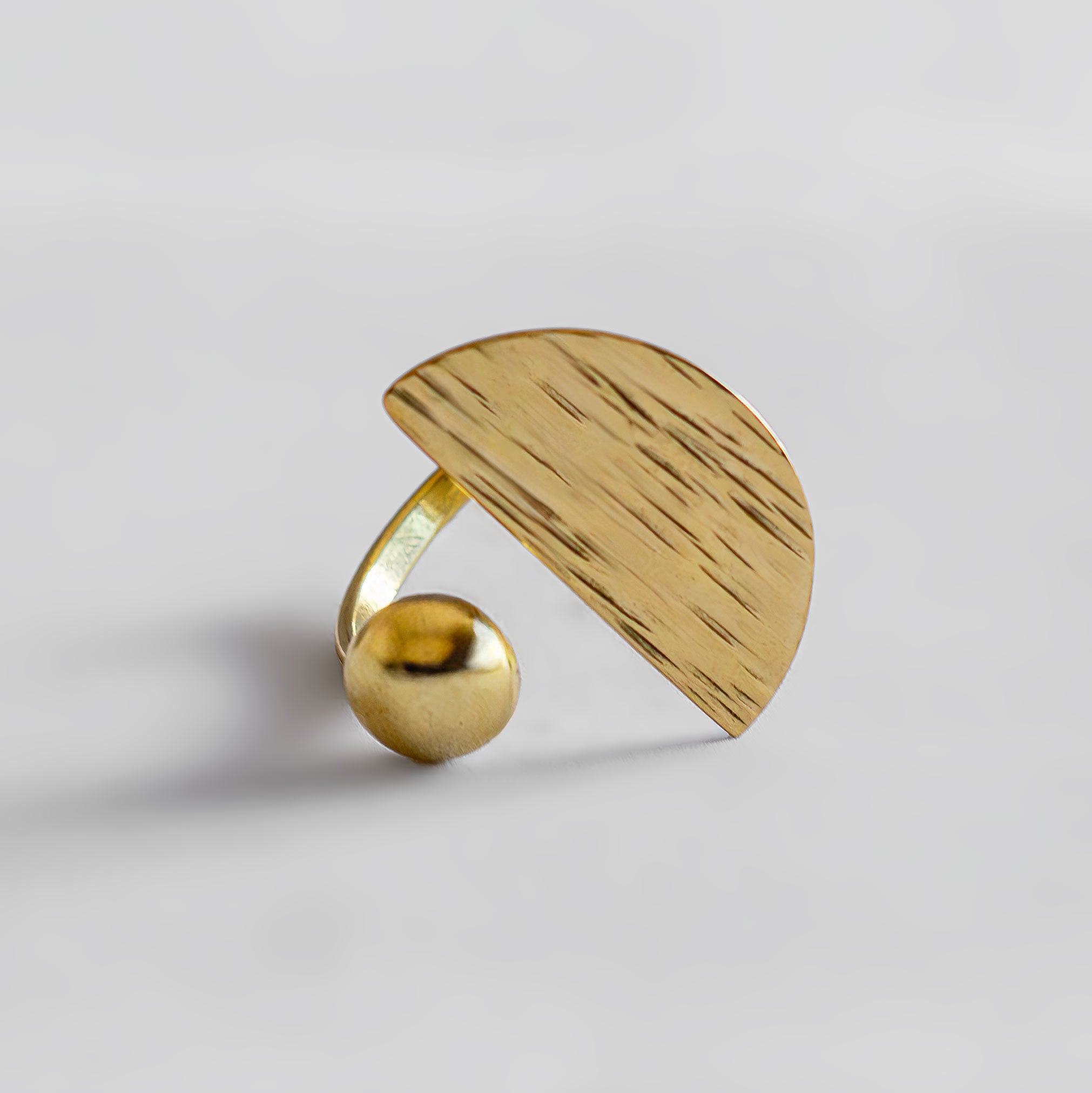Hammered Half Moon Open Ring | Diani - EcoDunia