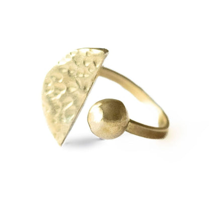 Brass Semi Circular and Dot Ring - Safi Handcrafted Jewelry