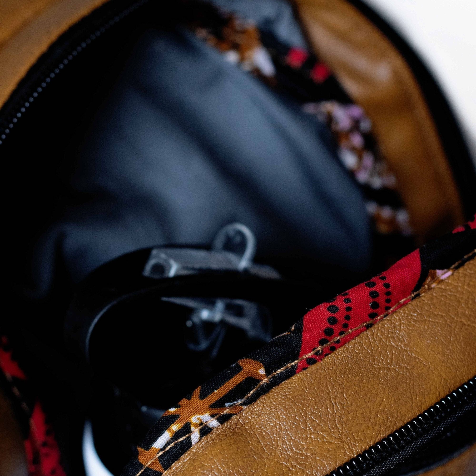 Umoja dark tan vegan leather large crossbody sling bag — Ecodunia 