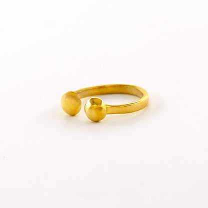Fina Adjustable Open Brass Ball Ring