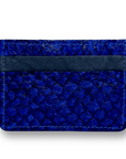 Fish Leather Card Holder- Blue