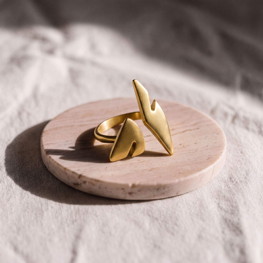 Flame Brass Statement Ring | Zaria - EcoDunia