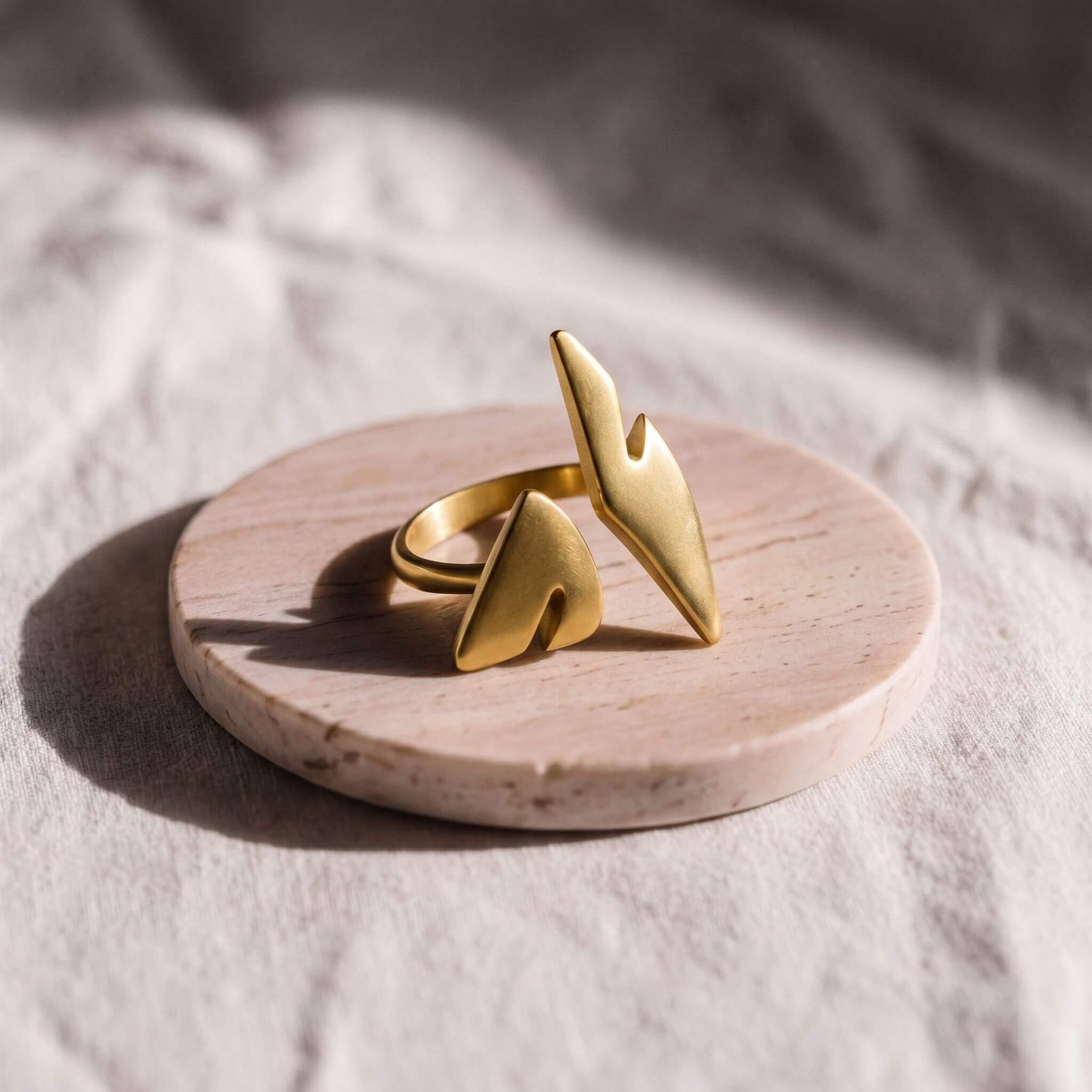 Flame Brass Statement Ring | Zaria - EcoDunia