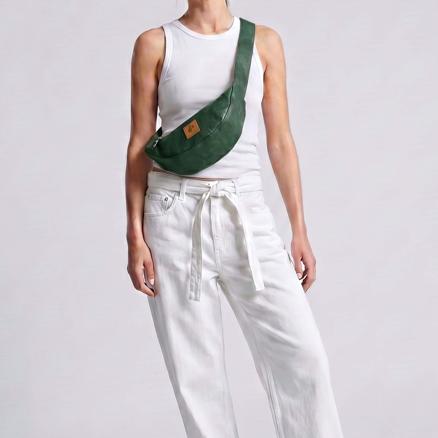 Half Moon Vegan Leather Crossbody Bag