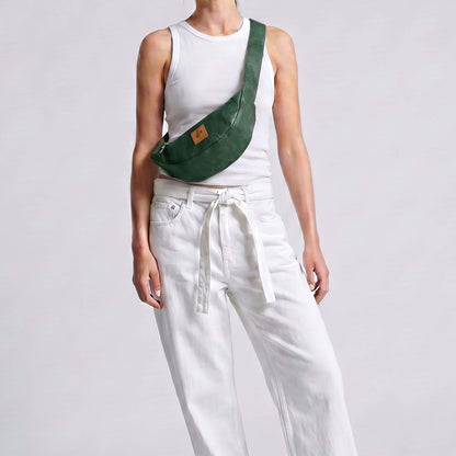 Half Moon Vegan Leather Crossbody Bag