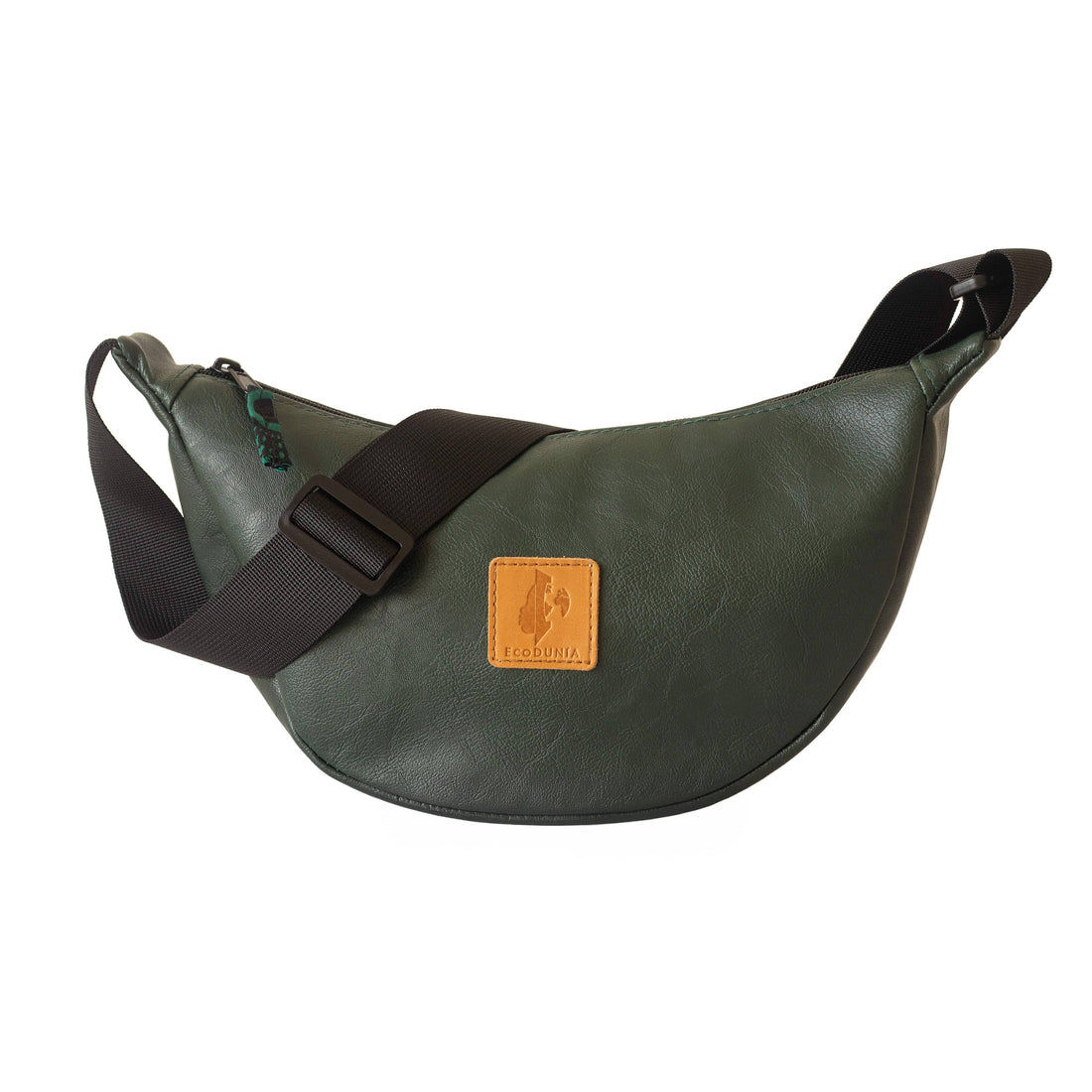 Forest Green Round Mini Shoulder Bag Vegan Leather Purse Ecodunia