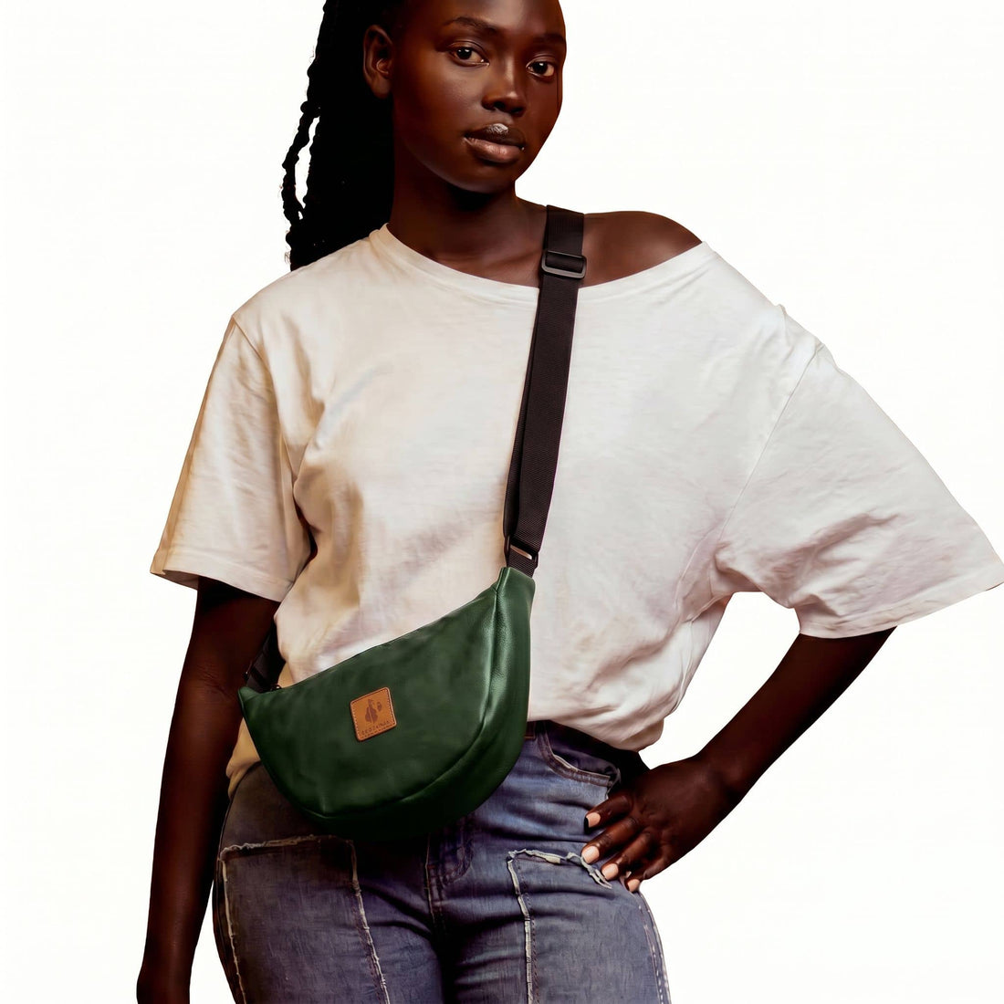 Round Mini Vegan Leather Crossbody Shoulder Bag 