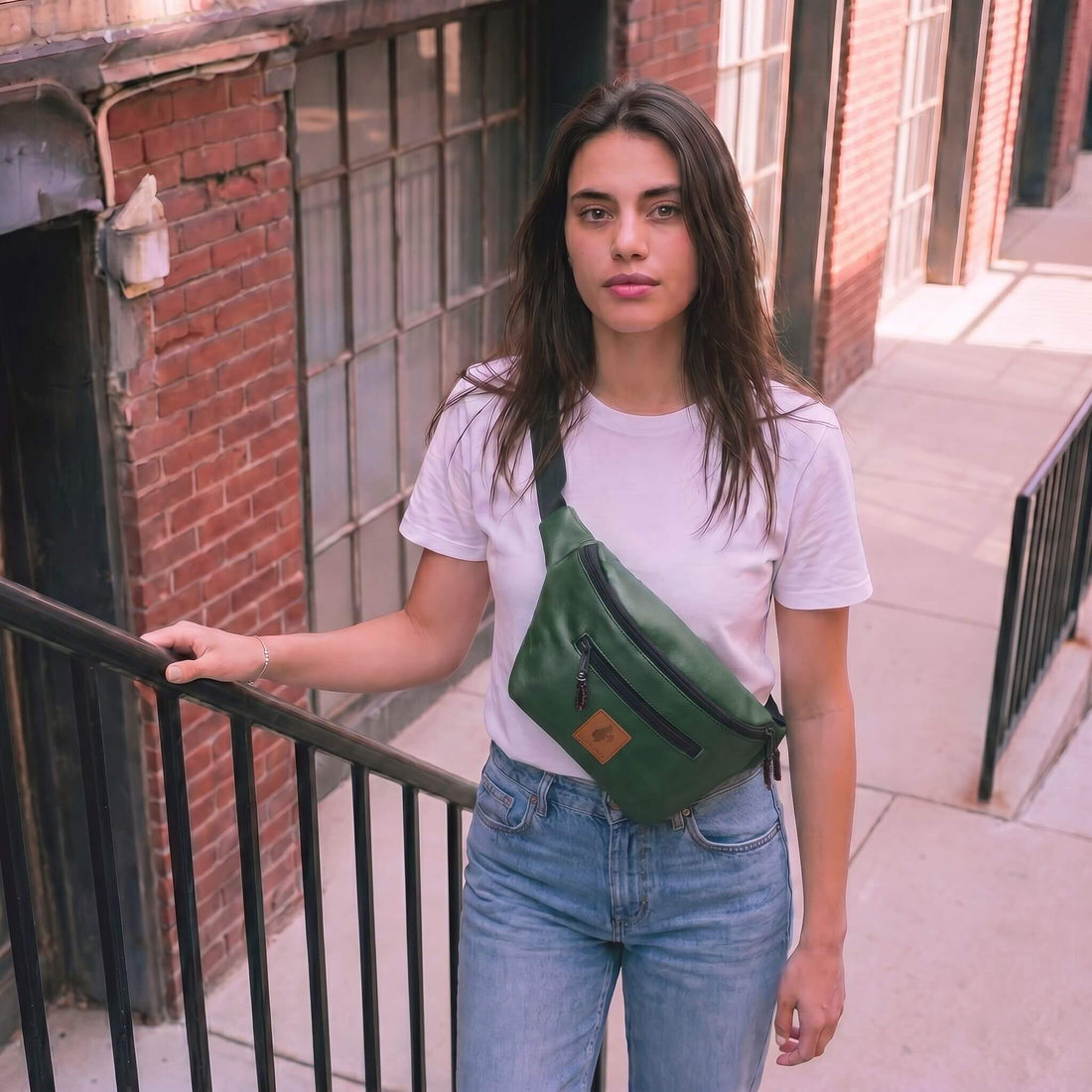 Forest Green Vegan Crossbody Fanny Pack 
