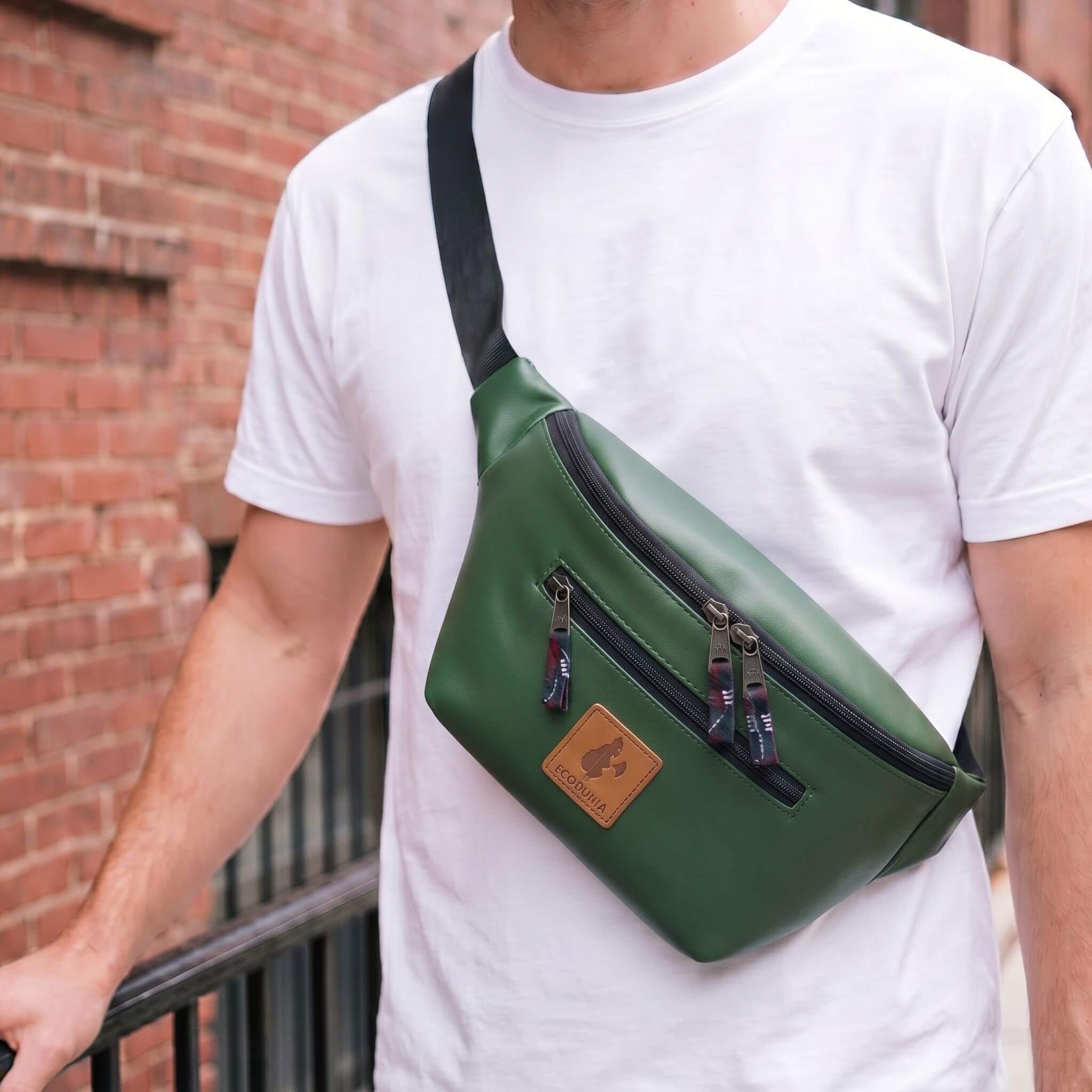 Forest Green Vegan Crossbody Fanny Pack 