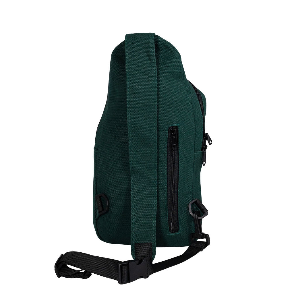 Umoja large canvas crossbody sling bag in forest green — Ecodunia 
