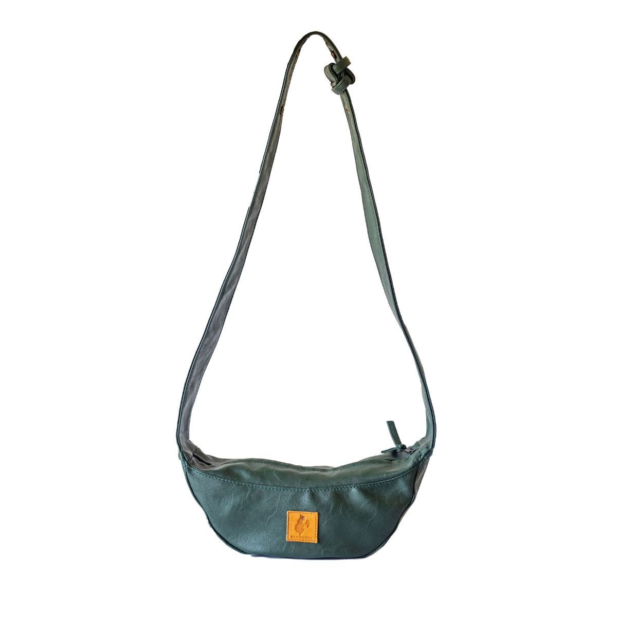 Half Moon Vegan Leather Crossbody Bag 