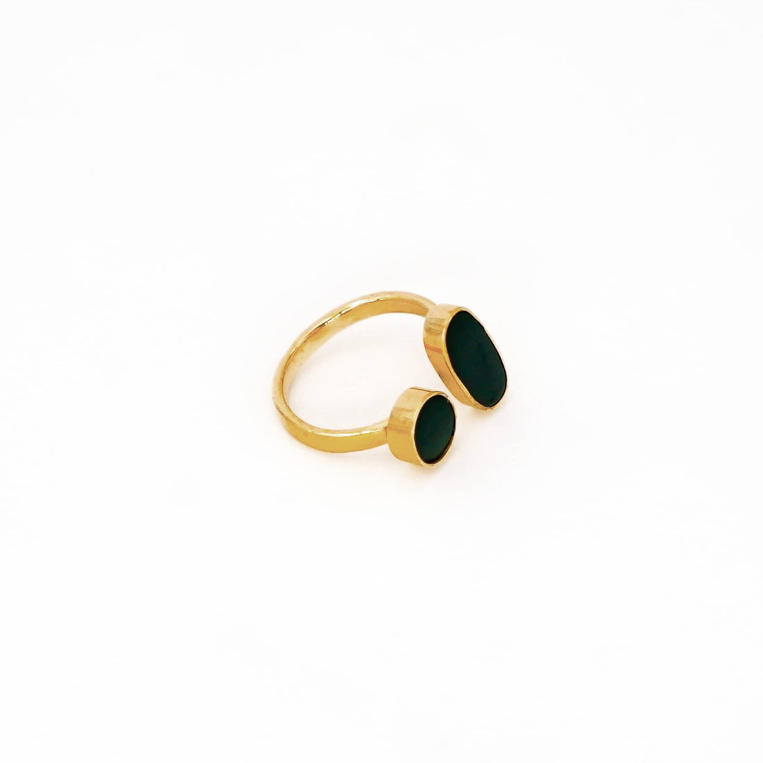 Fulani Adjustable Inlay Ring in Brass