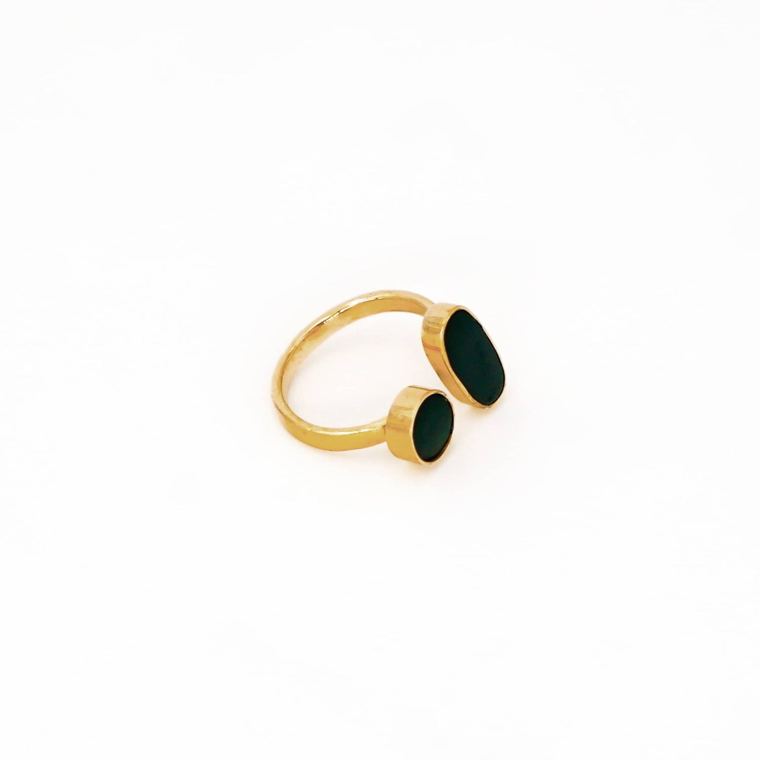 Fulani Adjustable Inlay Ring in Brass