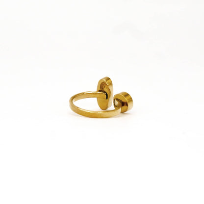 Fulani Adjustable Inlay Ring in Brass