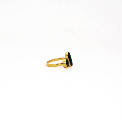 Fulani Adjustable Inlay Ring in Brass