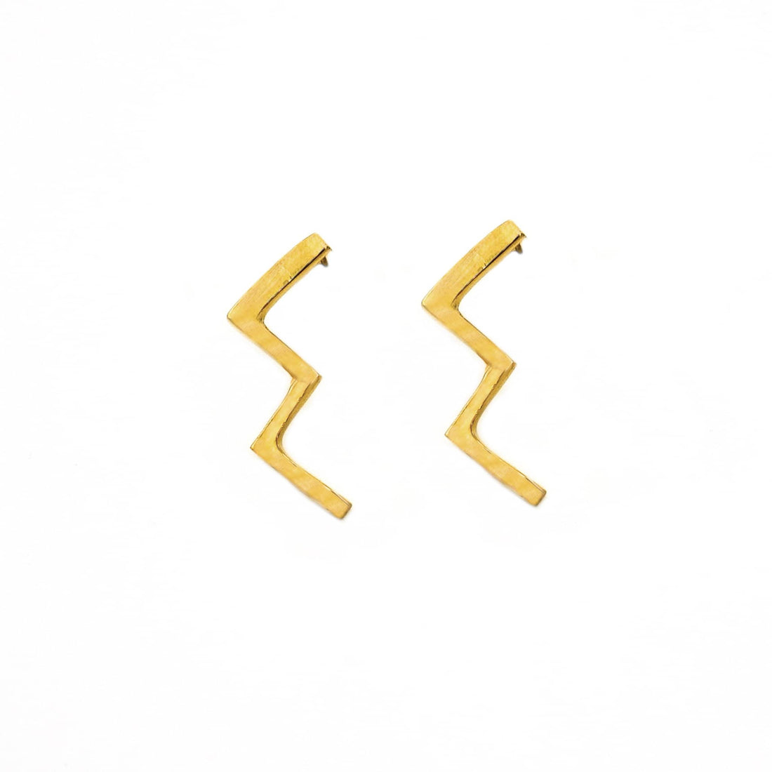 Taji Brass Zig Zag Earrings for Women