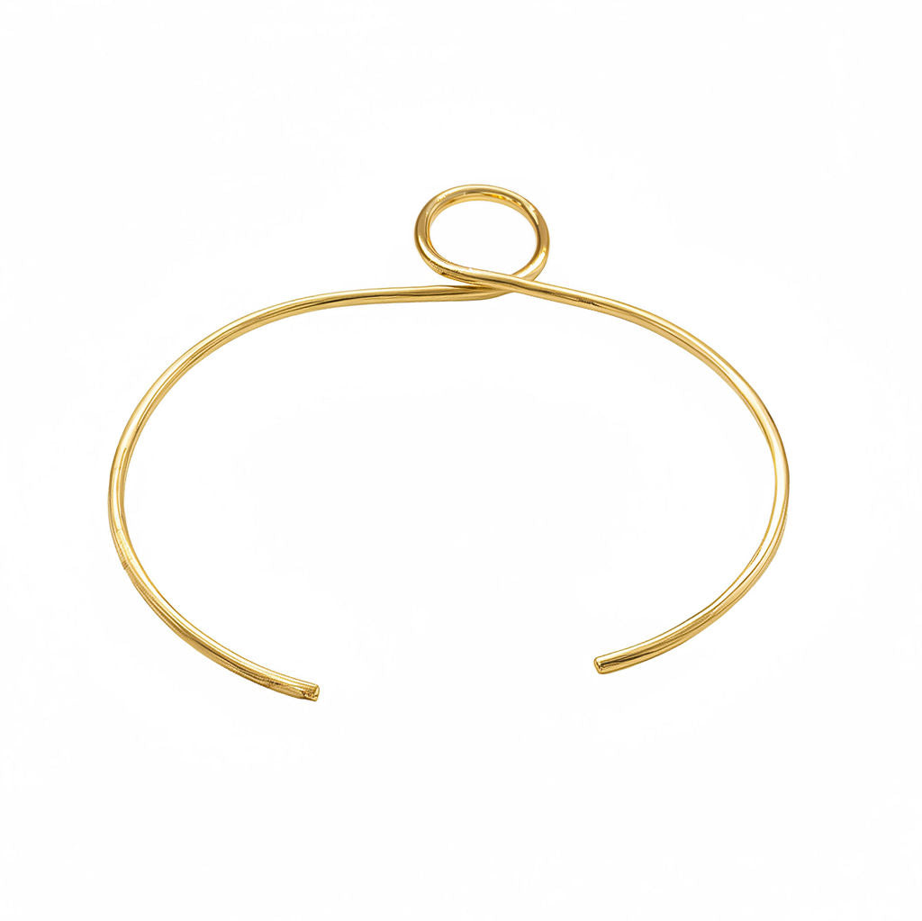Geometric Circle Brass Collar Necklace | Leo - EcoDunia