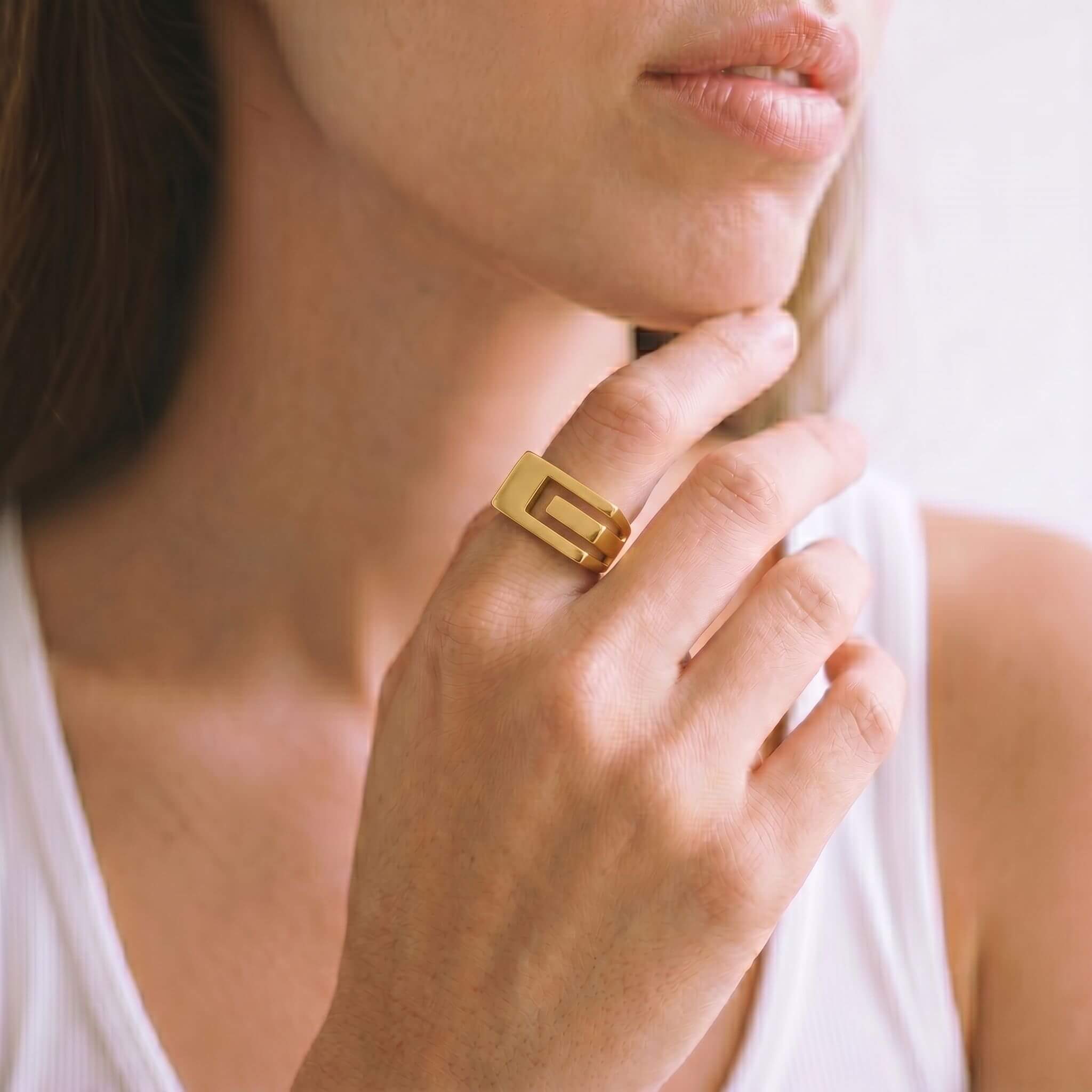 Dari Geometric Initial Ring for Men and Women Ecodunia