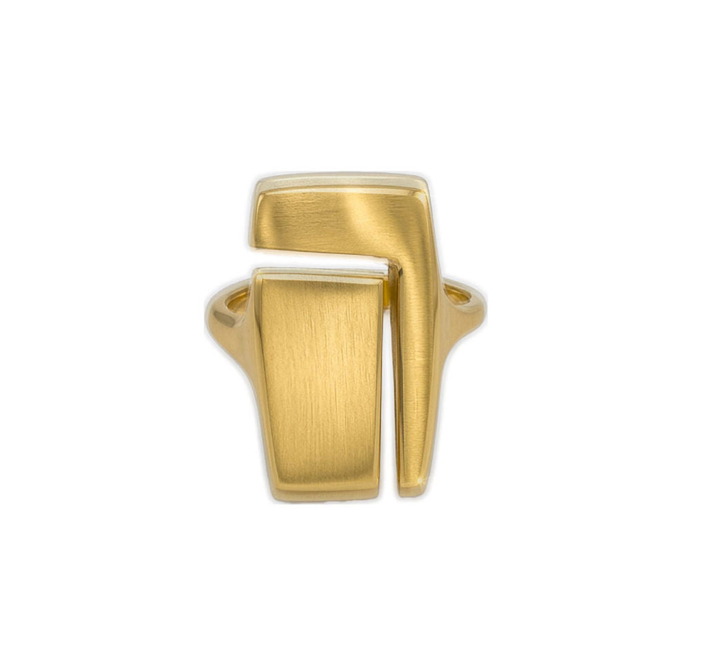 Geometric Open Square Brass Ring | Juzi - EcoDunia