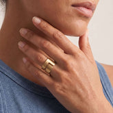 Geometric Cuff Band Brass Ring | Jinja Ecodunia