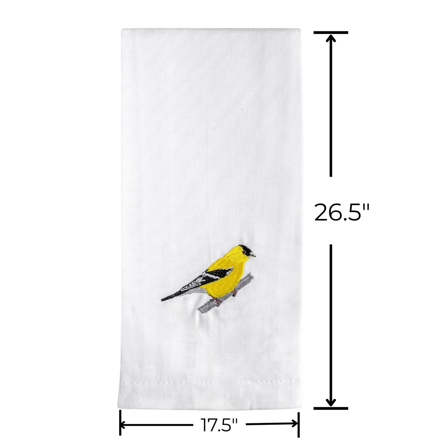 Cotton Kitchen Tea Towels with Bird Embroidery 