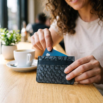 Fish Card Holder Wallet, Unisex Leather Card Case - EcoDunia 
