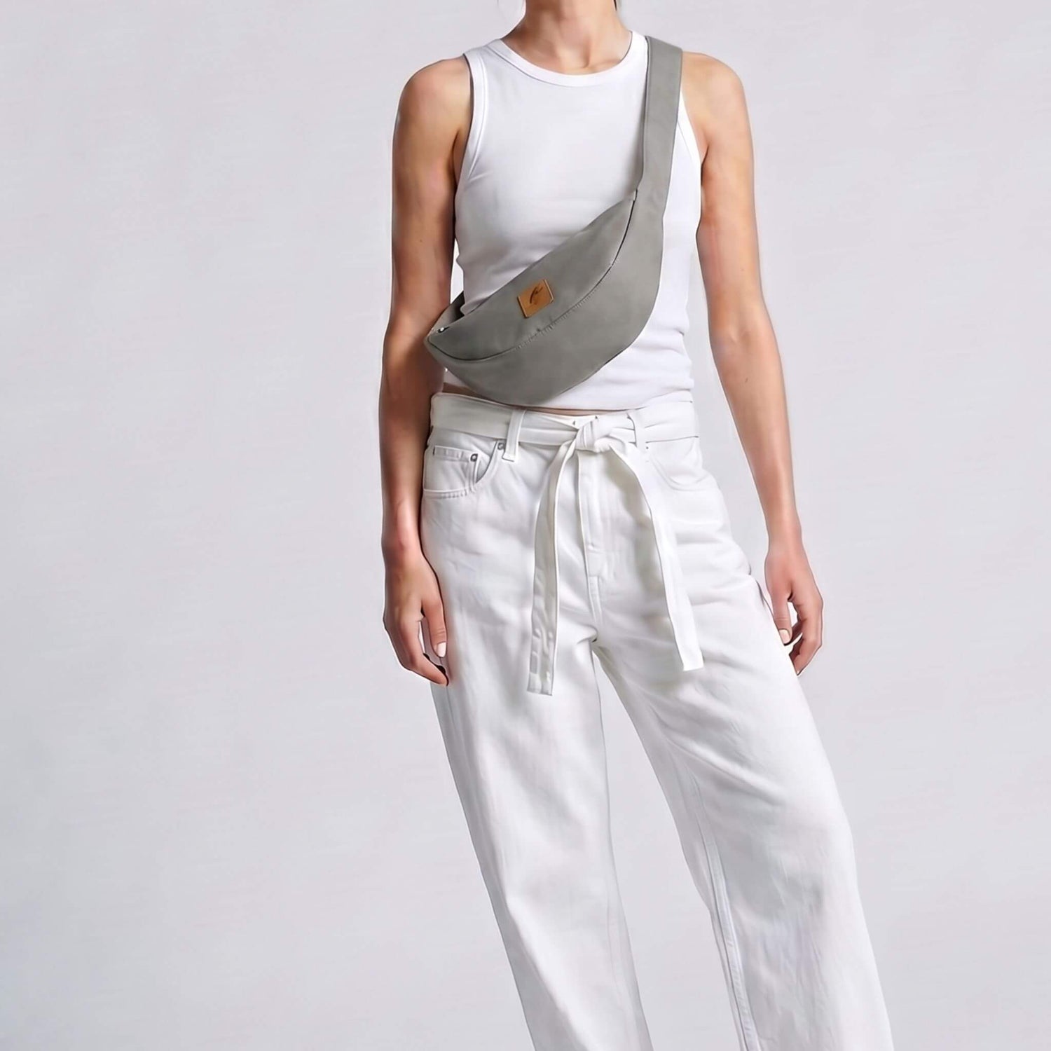 Half Moon Vegan Leather Crossbody Bag