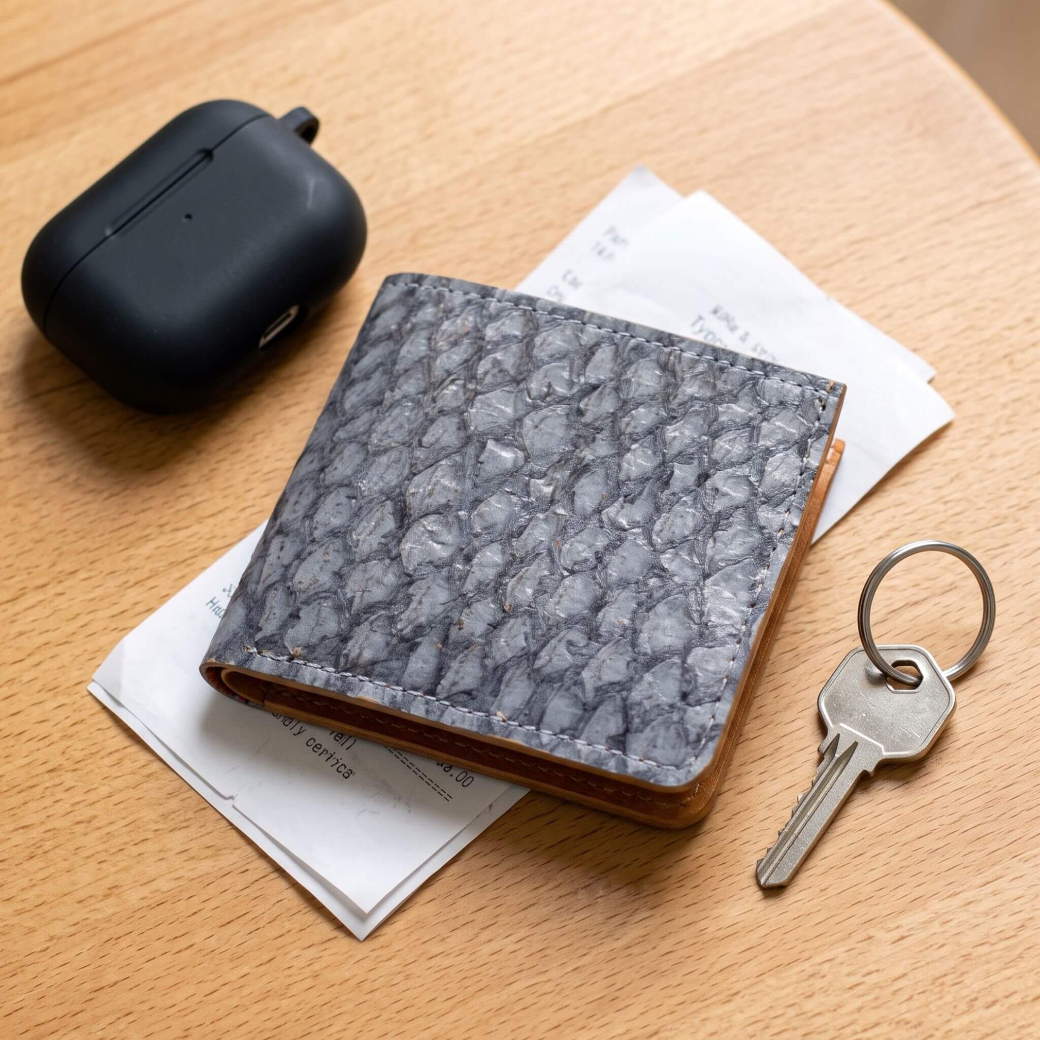 Genuine Slim Fish Wallets - Bifold Fish Leather Wallet 