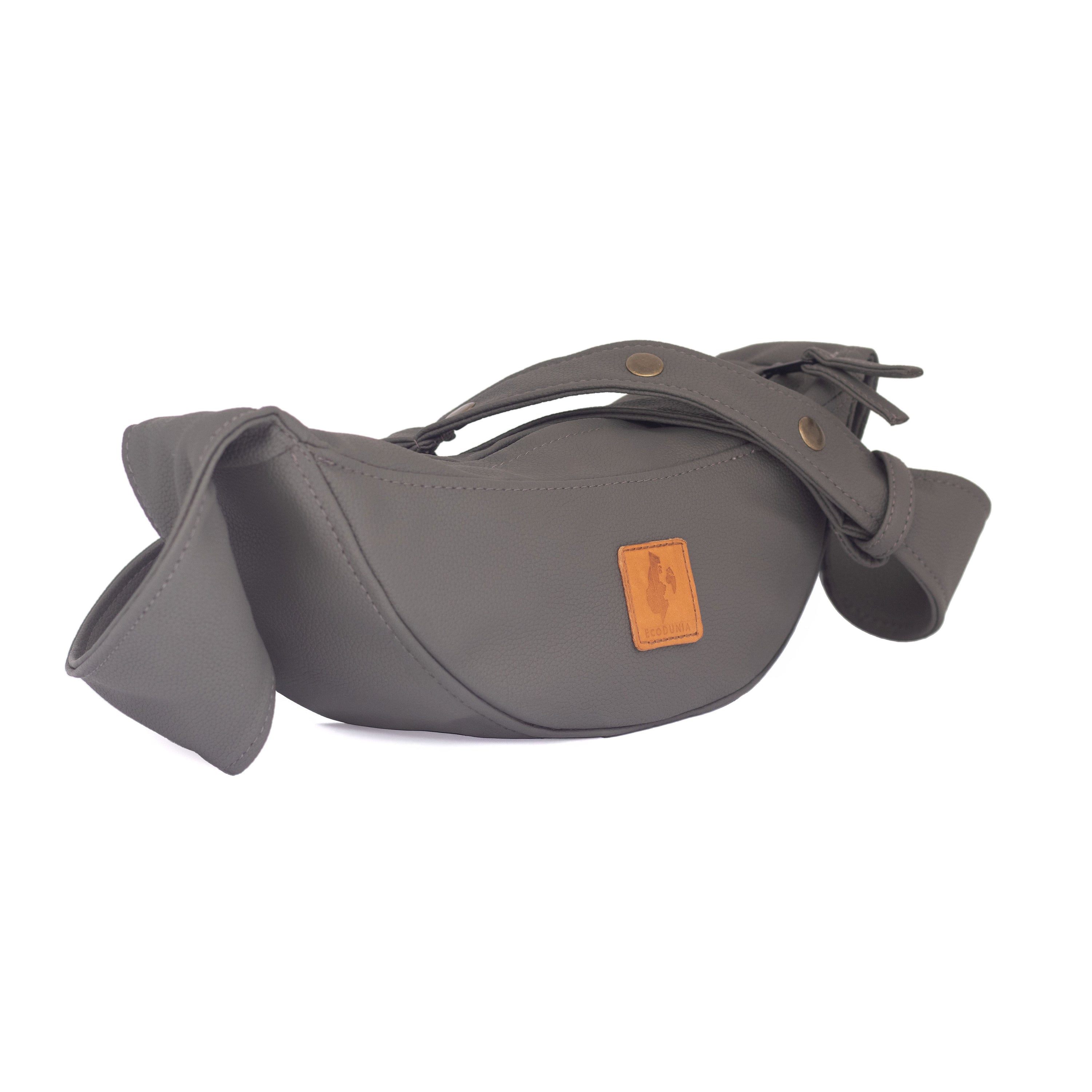 Half Moon Vegan Leather Crossbody Bag 