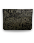 Patterned Leather Card Holder - Gray Pebble