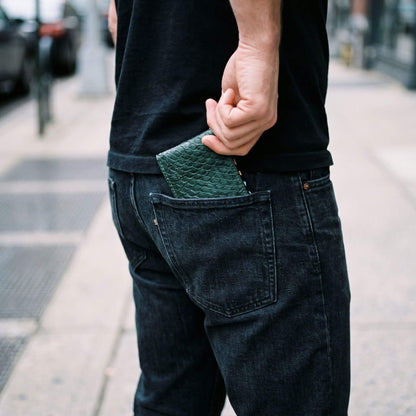 Genuine Slim Fish Wallets - Bifold Fish Leather Wallet 