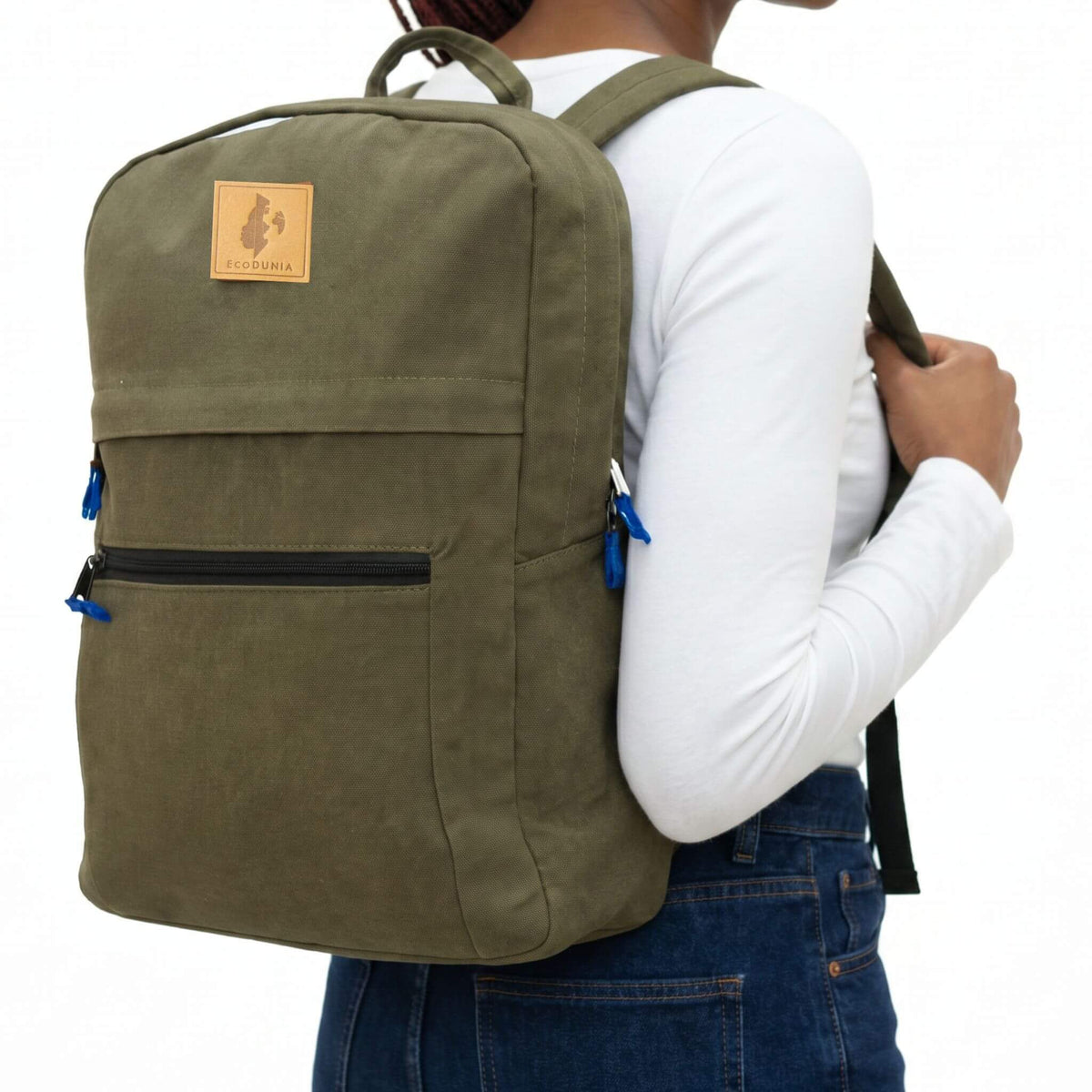 Zanzi Canvas Backpack – Laptop Backpack for Work & School EcoDunia #color_green