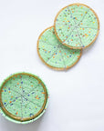 Beaded Coasters with Case - Set of Six