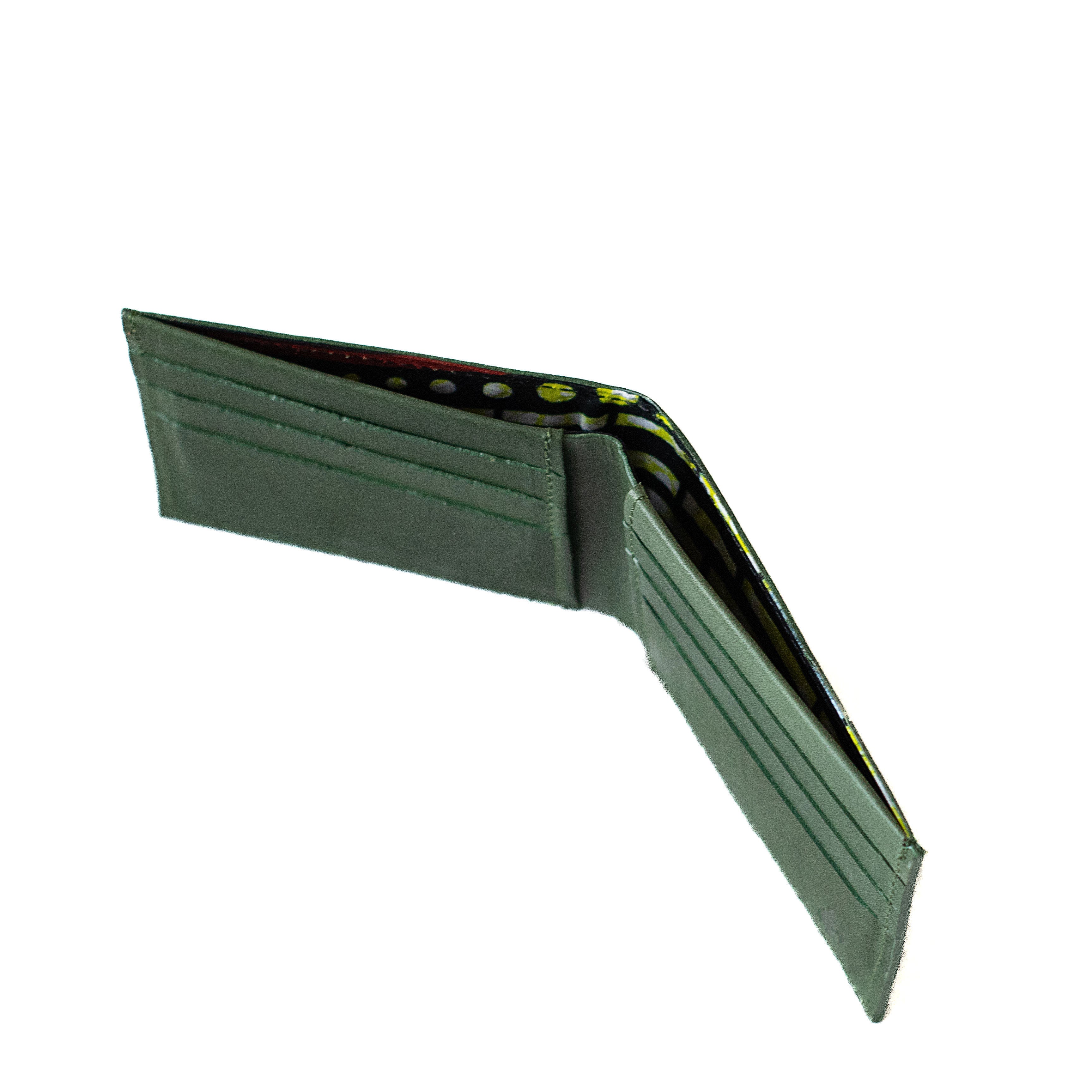 Leather Bifold Standard Wallet -  Green