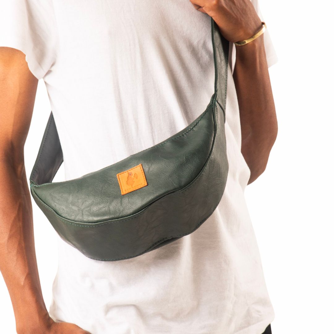 Half Moon Vegan Leather Crossbody Bag 