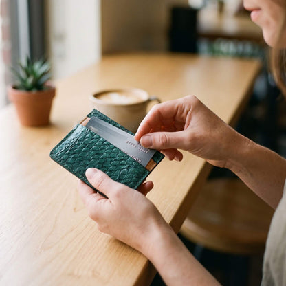 Fish Card Holder Wallet, Unisex Leather Card Case - EcoDunia 