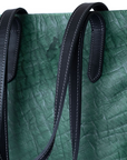 Mara Leather Bag - Green Elephant print