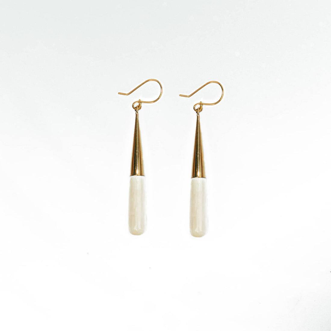 Brass &amp; Horn Teardrop Dangle Earrings | Guru Ecodunia 