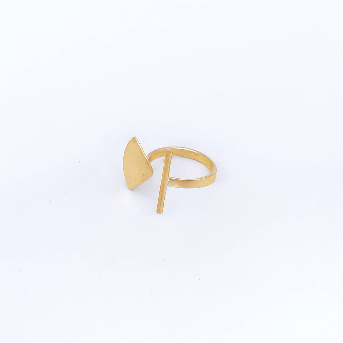 Haiti Brass Triangular and Bar Adjustable Ring