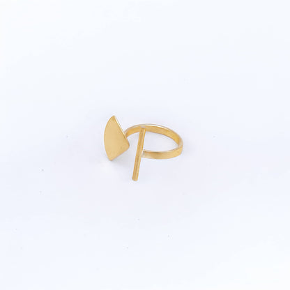 Haiti Brass Triangular and Bar Adjustable Ring