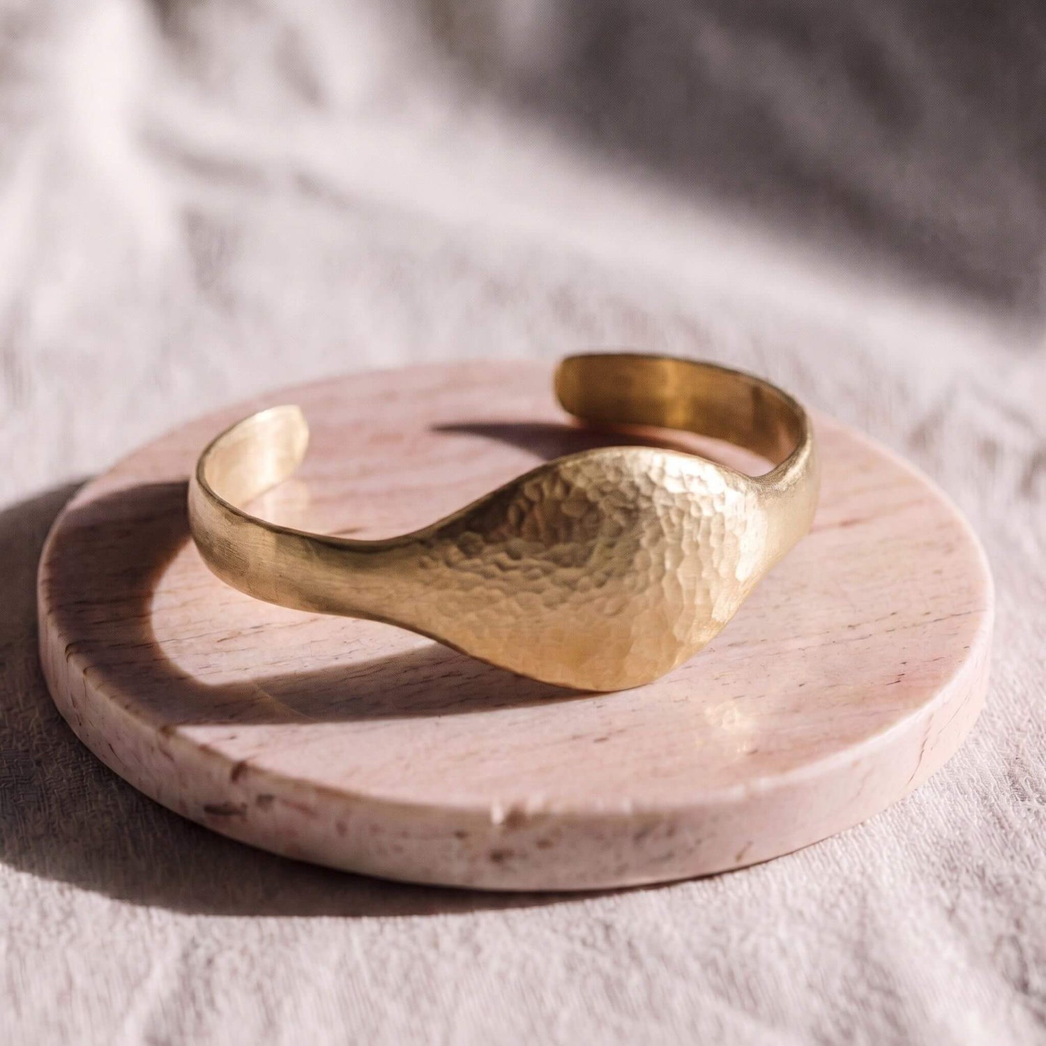 Hammered Open Brass Cuff Bracelet | Asili - EcoDunia