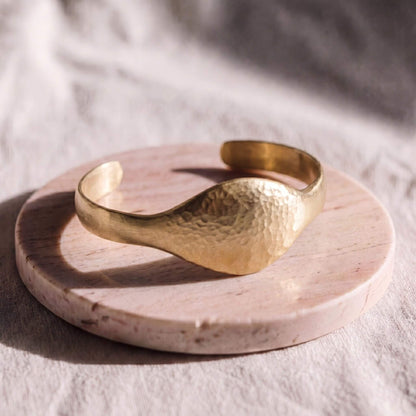 Hammered Open Brass Cuff Bracelet | Asili - EcoDunia