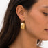 Hammered Oval Disc Brass Drop Earrings | Zawadi Ecodunia