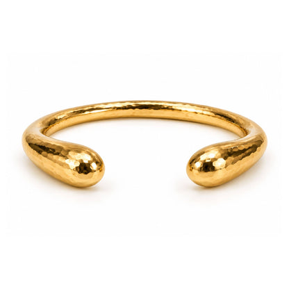 Hammered Teardrop Brass Cuff Bracelet | Asali - EcoDunia